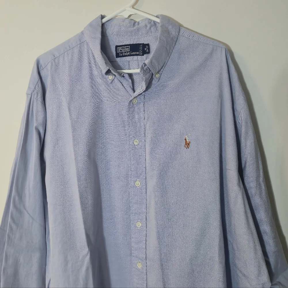 Polo Ralph Lauren 18 36/37 Blue Multi-Color Pony Oxford Button Down Shirt XL XXL - Picture 5 of 12